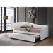 Latitude Run® Daybed & Trundle (Twin Size) Upholstered/Faux leather in Brown/White | 31 H x 42 W x 86 D in | Wayfair