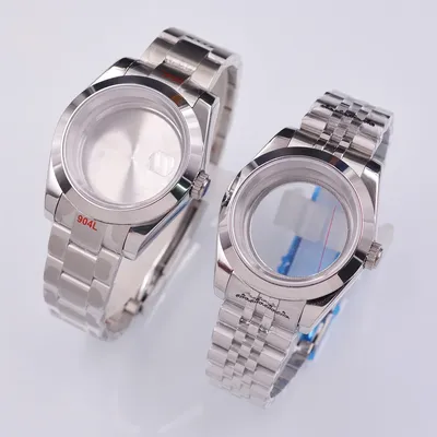 Boîtier de montre en verre saphir bracelet en acier mouvement 36mm 39mm compatible avec NH35
