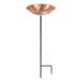 Achla Designs Hammered Solid Copper Birdbath w/Stake, 39.25 Inch Tall, Satin Copper