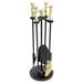 Minuteman International Paxton Set of 5 Mini Fireplace Tools, 22 Inch Tall, Polished Brass