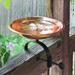 Achla Designs Dogwood Garden Birdbath w/Over Rail Bracket, 14.5 Inch Wide, Copper Plated and Colored Patina Finish