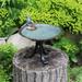 Achla Designs Scallop Shell Birdbath w/Tripod Stand, 10.75 Inch Tall, Antique Brass Plated