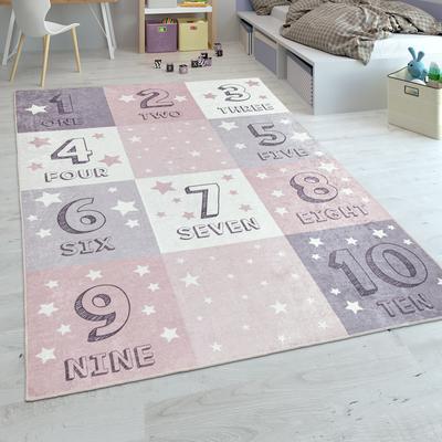 Kid's Rug Playmat for Boys and Girls with Numbers 1-10 Checkered