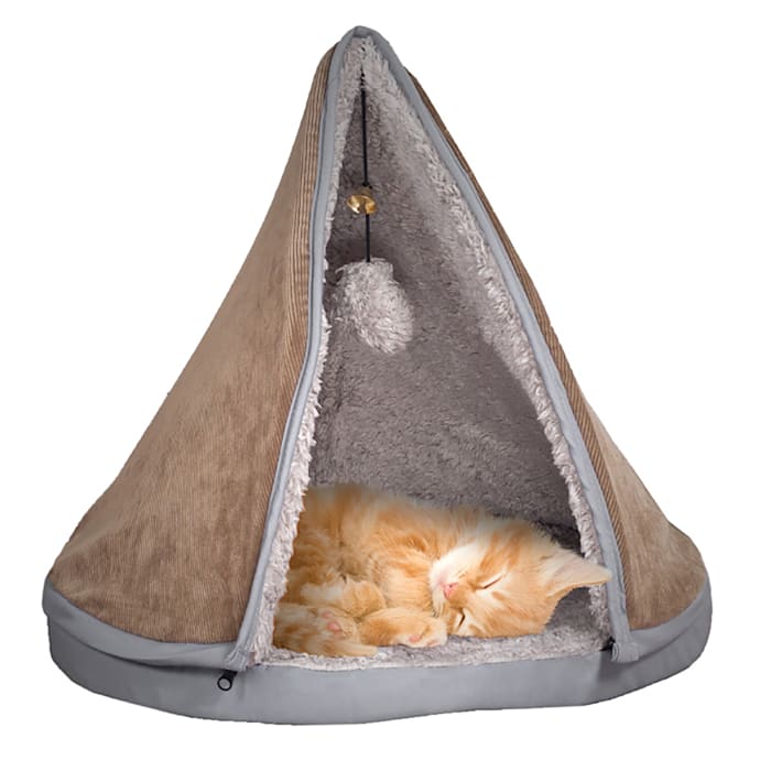 Pet Adobe Tan Sleep and Play Teepee Top Cat Bed
