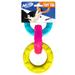 TPR 3 Ring Tug Blue/Pink/Yellow Dog Toy, Small, Multi-Color