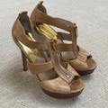 Michael Kors Shoes | Michael Kors High Heel Size 7 | Color: Gold/Tan | Size: 7