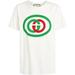 Gucci Shirts | Gucci Milk/Green/Red Unisex Interlocking-G Logo Oversize Cotton Graphic Tee Shir | Color: Green/Red | Size: L