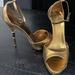 Gucci Shoes | Gucci Vintage Gold Open Toe Sandal Heel Size 36.5 | Color: Gold | Size: 6.5