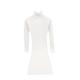 YTR6RTW Autumn Winter Women Knitted Dress Turtleneck Sweater Dresses Bodycon Bottoming Dress White One Size