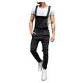 Bib Casual Mens Ripped Denim Denim Overalls Jeans Washed Jumpsuits Rompers Men's Pants (Black, S)