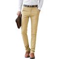 Beastle Men's Casual Pants Simple Straight-Leg Slim-fit Business All-Match Casual Trousers Pure Color Casual Trousers 38 Khaki