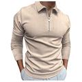 AWDX Men's Long Sleeve Lapel Polo Long Sleeve Shirt Casual Long Sleeve Shirt Regular Fit Basic Casual Shirt Men's Shirts Business Shirts For Men Muscle Fit Shirts Long Sleeve Shirt Button-Down Collar, 05-khaki, L