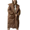 S- 7XL Plus Size Winter Oversize Warm Duck Down Coat Female Long Down Warm Jacket Hooded Cocoon Style Thick Warm Parkas - caramel color,5XL