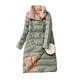 Winter Women Turtleneck White Duck Down Coat Double Breasted Warm Parkas Double Sided Down Long Jacket - Army Green,XXL