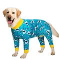 TTCI-RR Dogs Clothes High Elasticity Cotton Dog Pajamas Onesies Male Female Dog Jumpsuit Bodysuit For Medium Large Big Dogs Full Coverage Dog Clothes Pet (Color : Blue, Size : 34 UK)