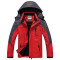 Winter Men Parka Windbreak Plus Velvet Thick Warm Windproof Fur Coats Male Hooded Anorak Jackets Men Winter Jackets Coat (Color : Red, Size : 5XL)