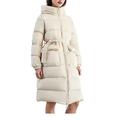 Down jacket women lightweight mid-length jacket long-sleeved women black jacket winter - Pearl White,L,China