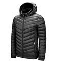 LUONE Men's Windproof Puffer Jacket Winter Warm Jacket Trendy Hooded Clothes Warm Light Weight Cotton Down Winter Hooded Coat Parka Coat,Black,4XL