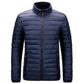 LUONE Men's Cotton-Padded Jacket, Lightweight Puffer Jacket with Stand-Up Collar Men's Winter Outdoor Coats Waterproof Casual Down Jacket,Blue,4XL