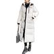 Women's mid-length cotton-padded jacket for winter style down cotton Korean style over-the-knee loose padded jacket - Creamy-white,M