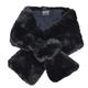 surell Women's 39" Faux Rex Rabbit Fur Pull Through Scarf - Soft Fake Fur Accessory, Black, One Size