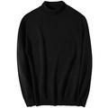 Men Jumper Rollneck Men's Half Turtleneck Pullover Basic Solid Color Autumn/Winter Sweater Knit Warm Knitwear (Color : Black, Size : XL)