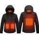 Heated Jacket for Men with Not Battery Outdoor Electric Heating Coat Three-Speed Thermostat USB Heated Hoodie Lightweight Soft Shell Jacket(Excluding Power Bank) Black,XL