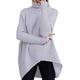 Bartira Sweaters for Women 2021 Long Batwing Sleeve Pullover Asymmetric Turtleneck Pullover Loose Knit Sweater Tops Jumper Gray