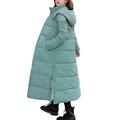 X-long Women's Parkas Solid Hooded Casual Winter Jacket Women Stand Collar Loose Cotton Padded Thick Coat Ladies - green,XL