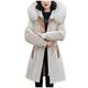 Women's Winter Jacket Short with Fur Hood Women's Long Warm Lined with Hood with Fur Winter Parka Coat Casual Large Size Cotton Jacket Zip Coat Long Jackets with Pocket, beige, L