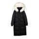 Large Real Raccoon Fur Collar Women Winter 90% Duck Down Jacket Female Loose Thick Long Feather Coat Plus Size - black jacket3,M