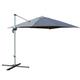 Outsunny 3 x 3(m) Patio Offset Roma Parasol Umbrella Cantilever Hanging Garden Sun Shade Canopy Shelter 360° Rotation with Cross Base - Grey