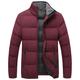 Heypres Winter Casual Zipper Side Slit Pocket Youth Thick Cotton Jacket Red-2XL