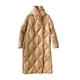 Winter Women Jacket Long Parkas 90% White Duck Down Coats Female Hooded Warm Puffer Overcoat Ultra Light Outwear - Khaki,S