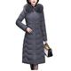 X-long Women Coats Slim Office Ladies Solid Women's Winter Jacket Hooded With Fur Collar Thick Cotton Padded Parkas - gray,7XL