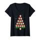 Damen Weihnachtseule Tshirt Weihnachten Eule Shirt Weihnachtsbaum T-Shirt mit V-Ausschnitt