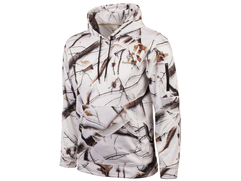 Huntworth Harrison Performance Fleece Hunting Hoodie - Mens Snow Camo Brown 3XL E-924-31SCB-3XL