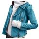 Yvelands Women's Faux Suede Jacket Long Sleeve Zipper Short Moto Biker Outwear Coat Faux Leather Retro Rivet Jackets Blue