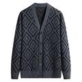 SFBJPZW Men's Autumn Winter Warm Cardigan Knitwear Sweater Coat Dark Grey 3XL