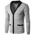 SFBJPZW Mens Sweaters Long Sleeve Knitwear Cardigan V-Neck Sweater Coat Autumn Winter Light Grey XL