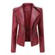 Women's Jacket Spring And Autumn Fashion Solid Color All-match Lapel Tie Pocket Long-sleeved Top Casual Jacket XL