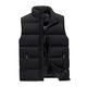 Mens Outwear Gilet Quilted Body Warmer Sleeveless Jacket Padded Gilet Outdoor Coat Zipper Pockets L Black