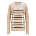 BOSS Womens Farryn Cotton-Silk Sweater with Stripes and Sequins