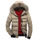 Men's Hooded Collar Winter Casual Padded Cotton Jacket Mens Sweatshirt Hoodie Sweater Sale Windproof Outerwear Clothing for Daily Outdoor Wear