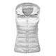 CNBPLS Women's Ultra-Light Down Packable Puffer Vest,Casual Sleeveless Outerwear with Zipper,Hooded Warm Waistcoat,White,3XL