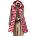 Windproof Down Vest Gilet for Women Warm Down Jacket Coat Stand Collar Lightweight Quilted Vest Gilet Packable Tops (Pink,M)