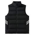 ADM6 Men's Vest Sleeveless Stand-Up Collar Gilet Autumn and Winter Thickened Body Warmer Vest Quilted Casual Jacket with Zip and Pockets Windproof Waistcoat,Black,5XL