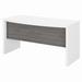 Office by kathy ireland® Echo 60W Bow Front Desk in Pure White and Modern Gray - Bush Business Furniture KI60505-03