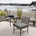 Brayden Studio® Bartul Outdoor Dining Chair Seat Cushion 4" Cushion Synthetic in Gray | 4 H x 21 W x 21 D in | Wayfair