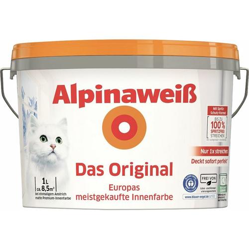 Alpina – weiß Innenfarbe 1l Wandfarbe Deckenfarbe weiß/matt